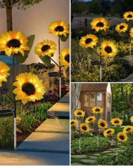 3 Head Sunflower flower lamp solar