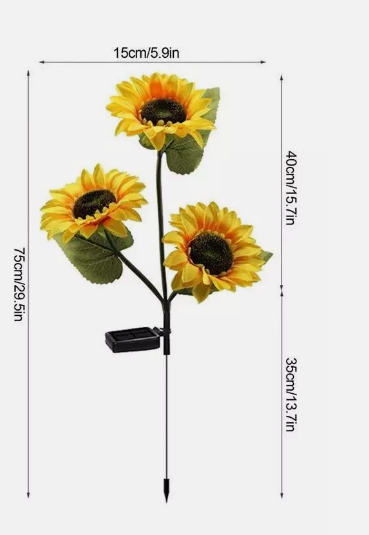 3 Head Sunflower flower lamp solar - Image 12