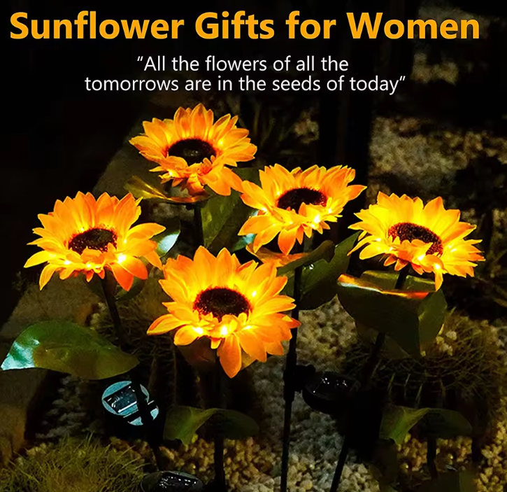 3 Head Sunflower flower lamp solar - Image 3