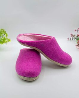 Handmade Wet Felted 100% Wool Slippers with Natural Latex Sole