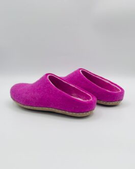 Handmade Wet Felted 100% Wool Slippers with Natural Latex Sole