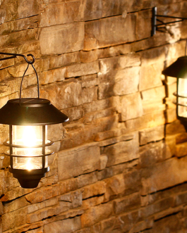 2 Pack Solar Lantern Outdoor Lights, Hanging Solar Wall Sconce Outdoor